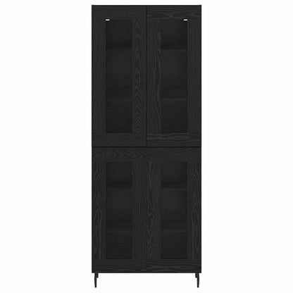 Highboard 2 stk. Schwarz Eichen-Optik 69,5 x 34 x 180 cm