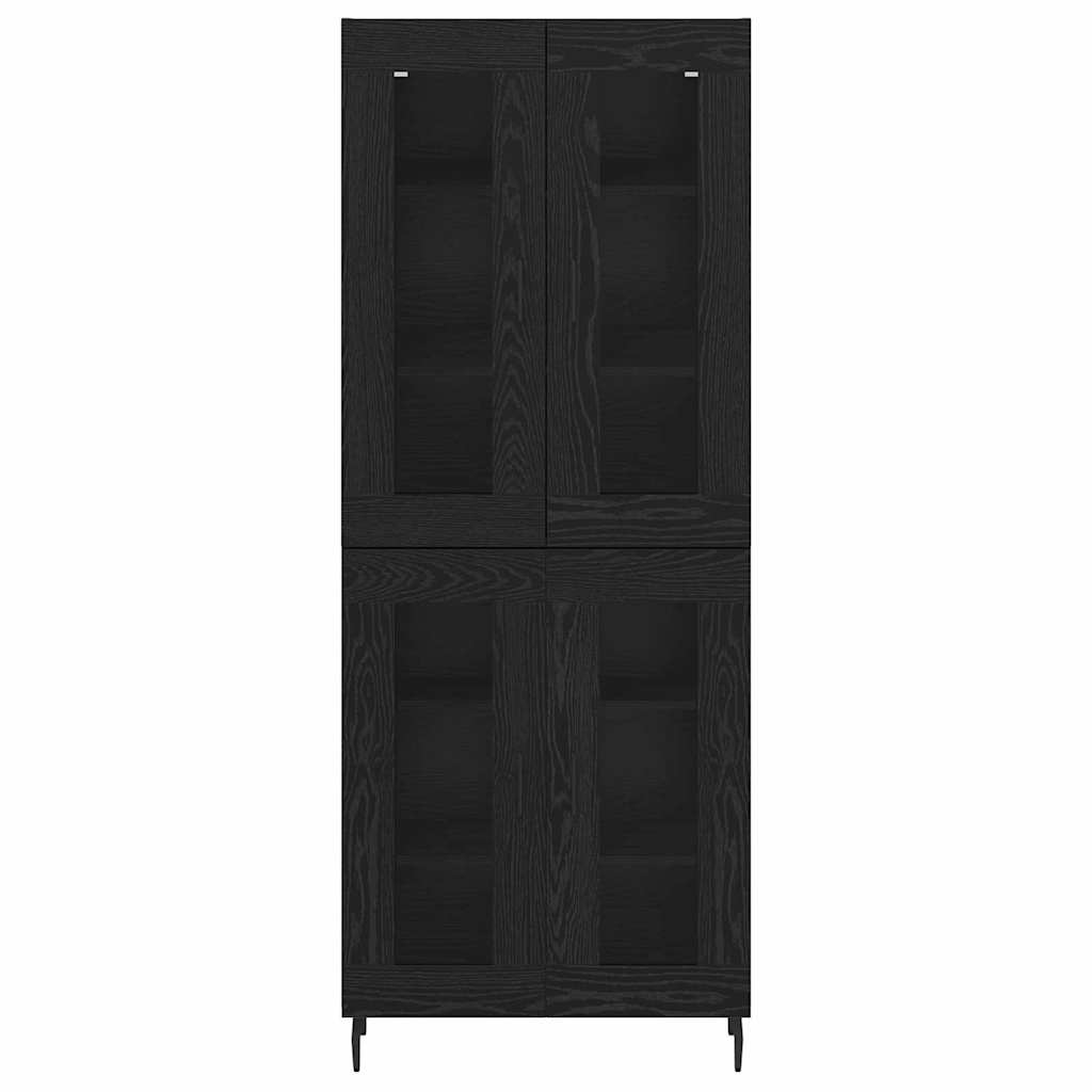 Highboard 2 stk. Schwarz Eichen-Optik 69,5 x 34 x 180 cm