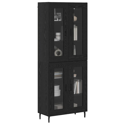 Highboard 2 stk. Schwarz Eichen-Optik 69,5 x 34 x 180 cm