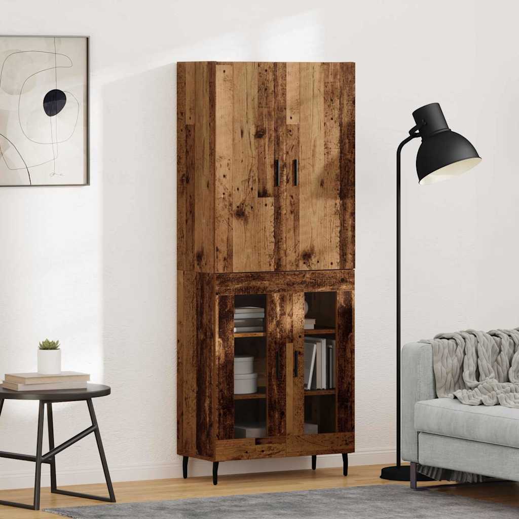 Highboard Altholz 69,5 x 34 x 180 cm Holzwerkstoff