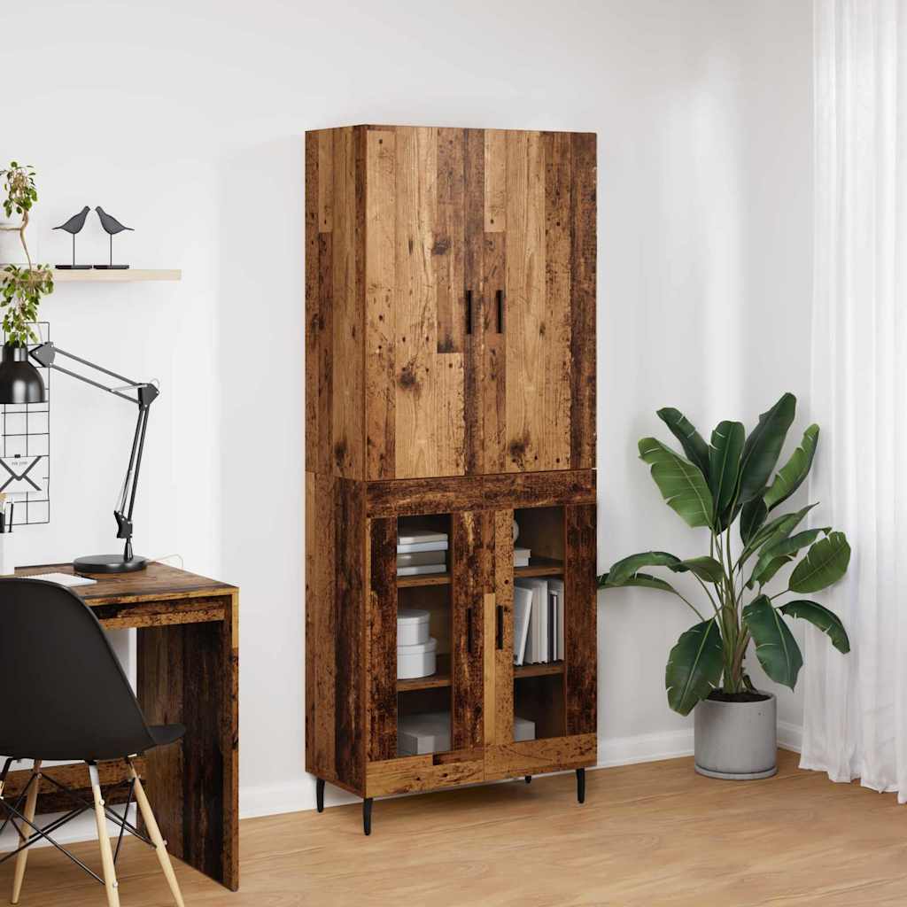 Highboard Altholz 69,5 x 34 x 180 cm Holzwerkstoff