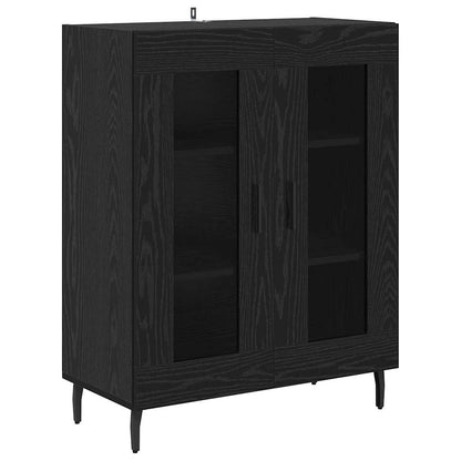 Highboard 2 stk. Schwarz Eichen-Optik 69,5 x 34 x 180 cm