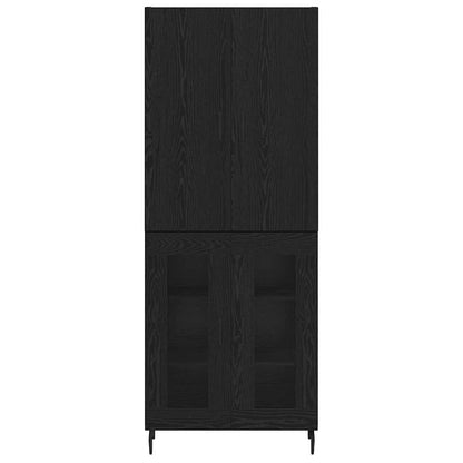 Highboard 2 stk. Schwarz Eichen-Optik 69,5 x 34 x 180 cm