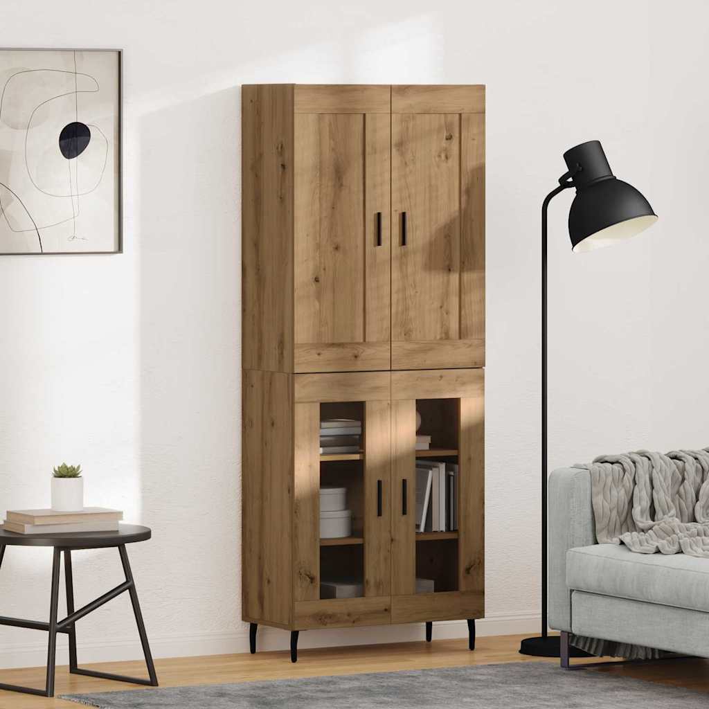 Highboard 2 pcs Artisan-Eiche 69,5 x 34 x 180 cm Holzwerkstoff
