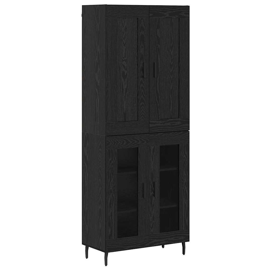 Highboard 2 stk. Schwarz Eichen-Optik 69,5 x 34 x 180 cm