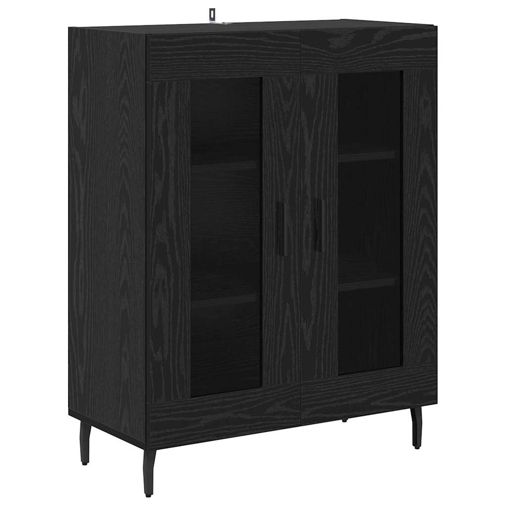 Highboard 2 stk. Schwarz Eichen-Optik 69,5 x 34 x 180 cm