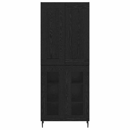 Highboard 2 stk. Schwarz Eichen-Optik 69,5 x 34 x 180 cm