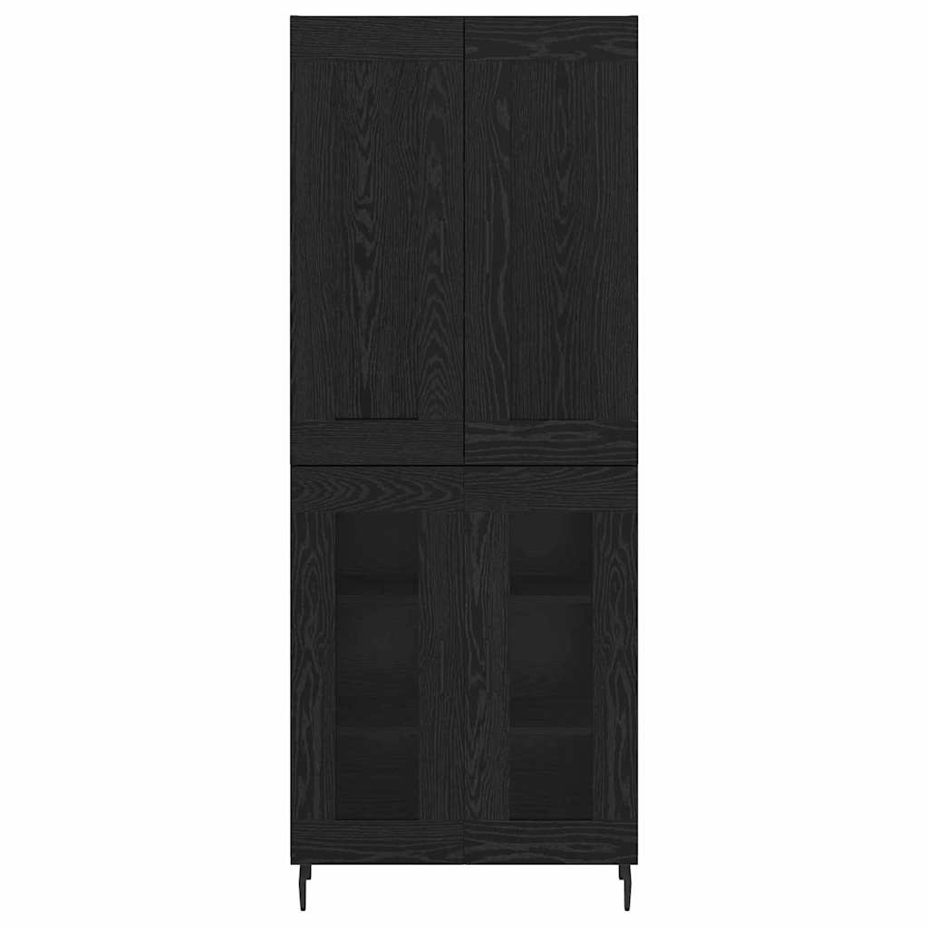 Highboard 2 stk. Schwarz Eichen-Optik 69,5 x 34 x 180 cm
