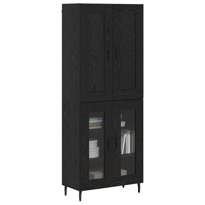 Highboard 2 stk. Schwarz Eichen-Optik 69,5 x 34 x 180 cm