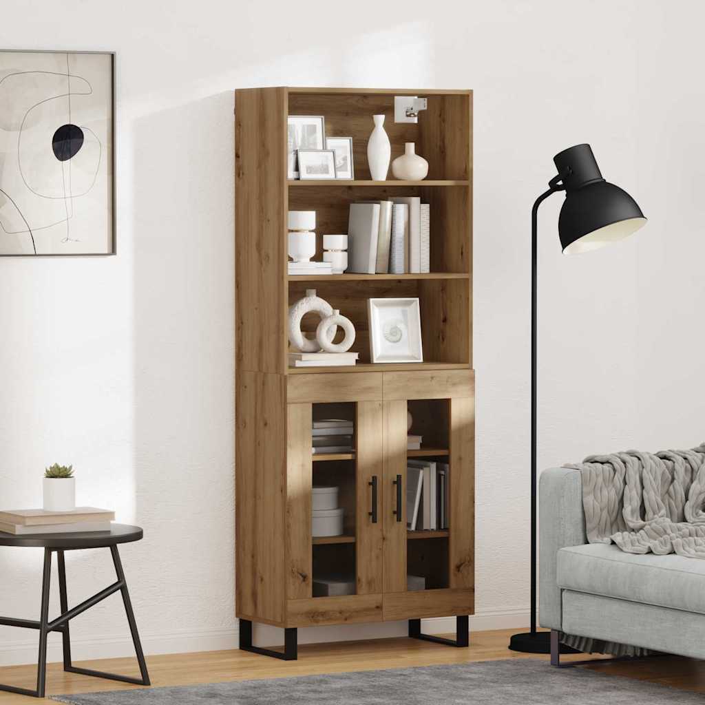Highboard 2 stk. Artisan-Eiche 69,5 x 34 x 180 cm