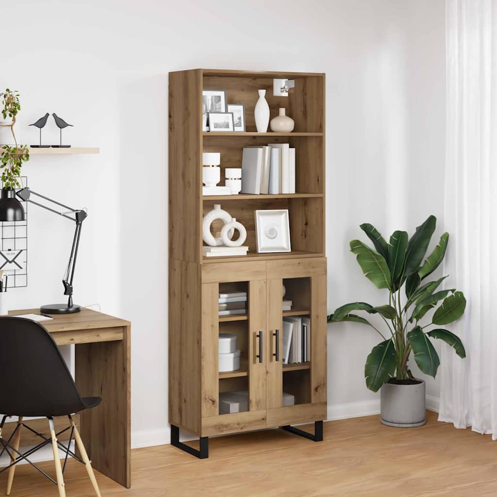 Highboard 2 stk. Artisan-Eiche 69,5 x 34 x 180 cm