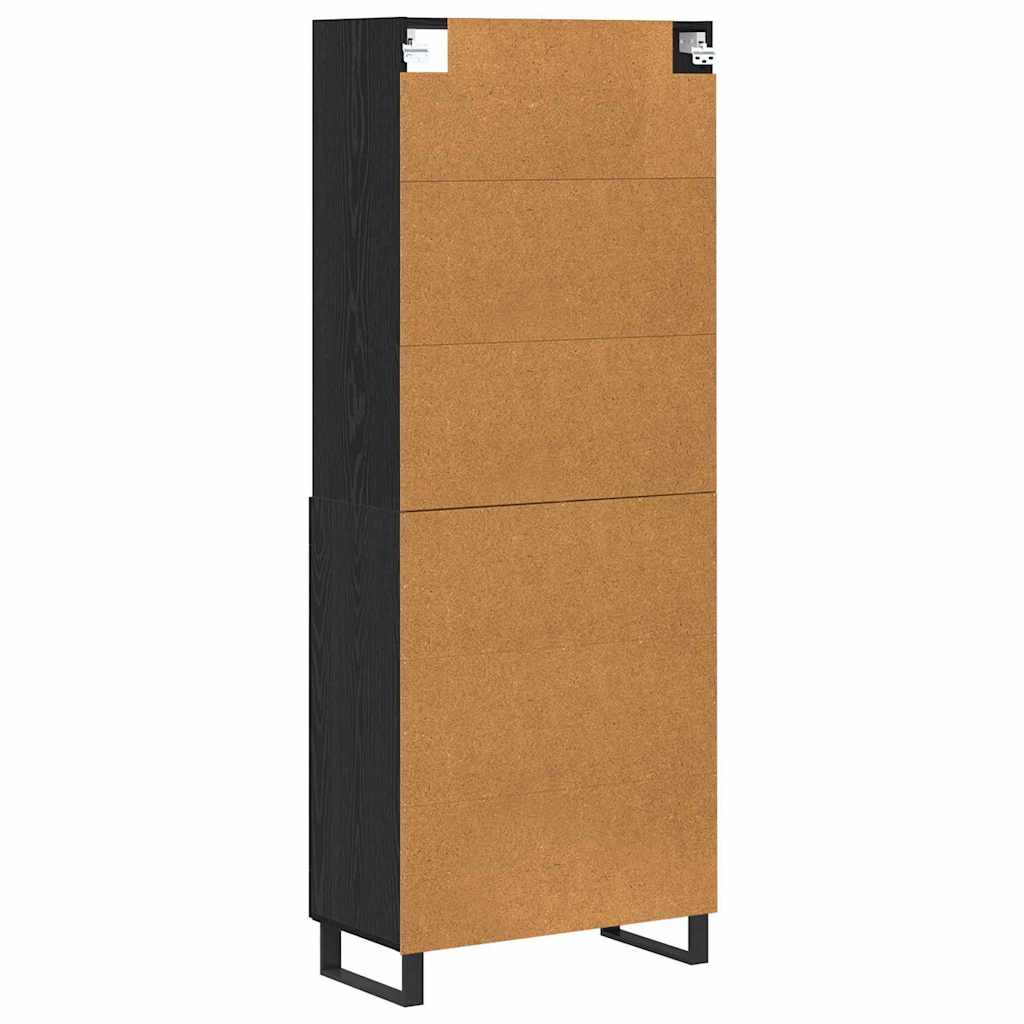 Highboard 2 stk. Schwarz Eichen-Optik 69,5 x 34 x 180 cm