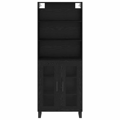 Highboard 2 stk. Schwarz Eichen-Optik 69,5 x 34 x 180 cm
