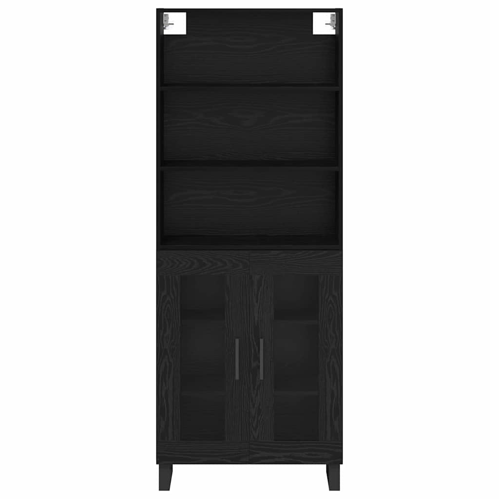 Highboard 2 stk. Schwarz Eichen-Optik 69,5 x 34 x 180 cm