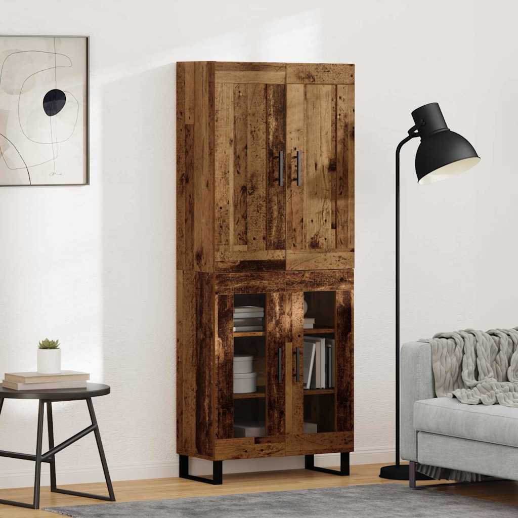 Highboard 2 Stk. Altholz 69,5 x 34 x 180 cm