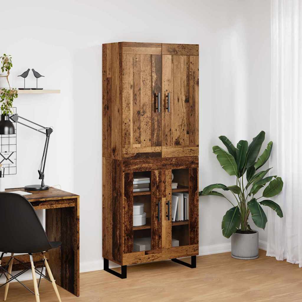 Highboard 2 Stk. Altholz 69,5 x 34 x 180 cm