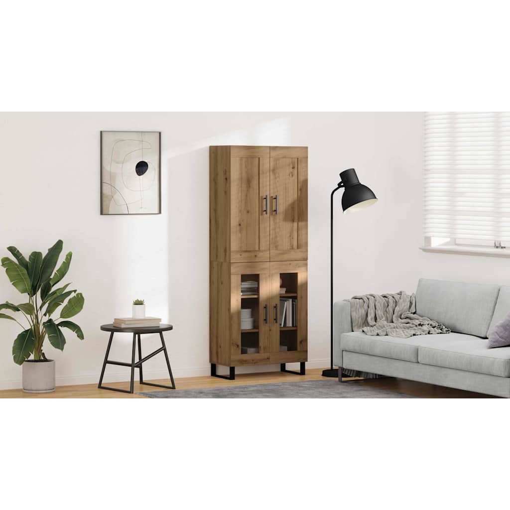 Highboard 2 pcs Artisan-Eiche 69,5 x 34 x 180 cm Holzwerkstoff