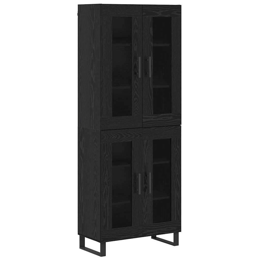 Highboard 2 stk. Schwarz Eichen-Optik 69,5 x 34 x 180 cm