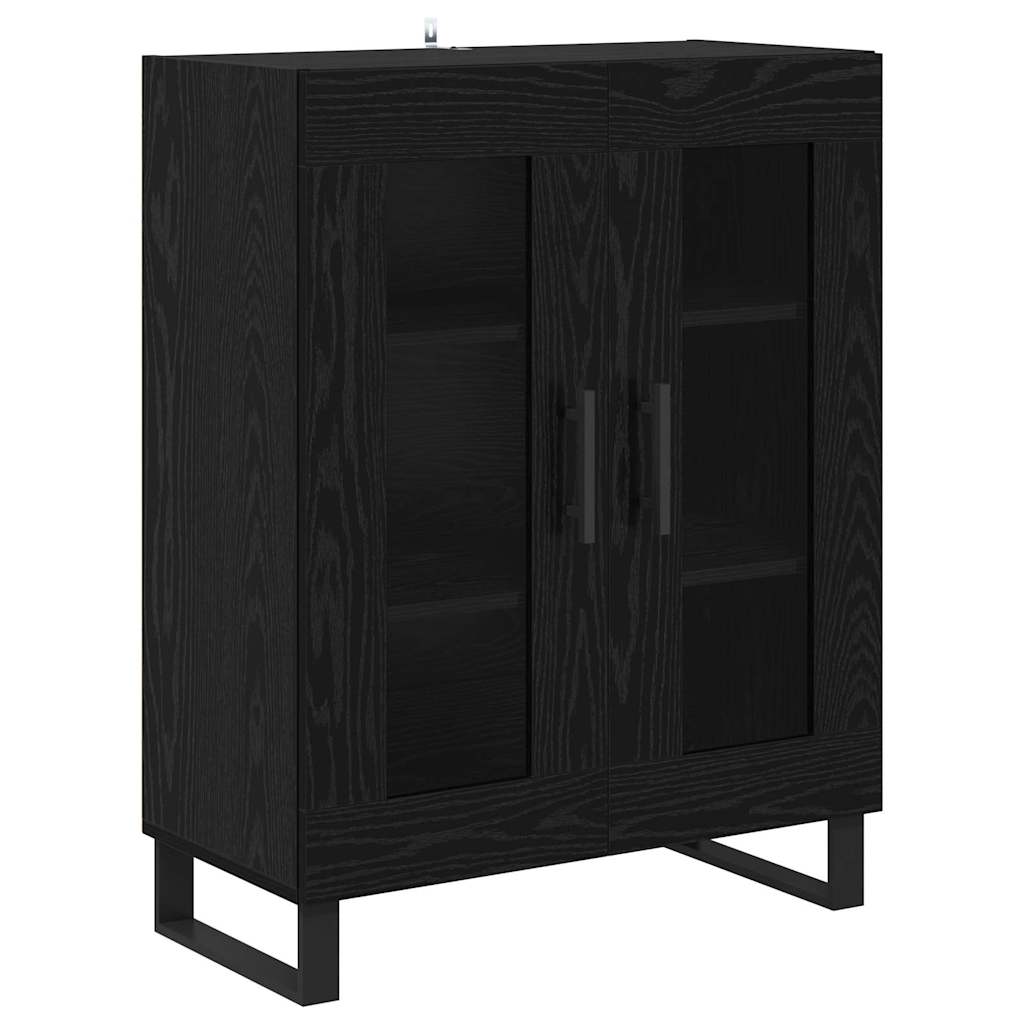 Highboard 2 stk. Schwarz Eichen-Optik 69,5 x 34 x 180 cm