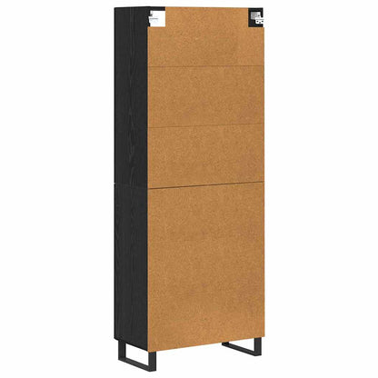 Highboard 2 stk. Schwarz Eichen-Optik 69,5 x 34 x 180 cm