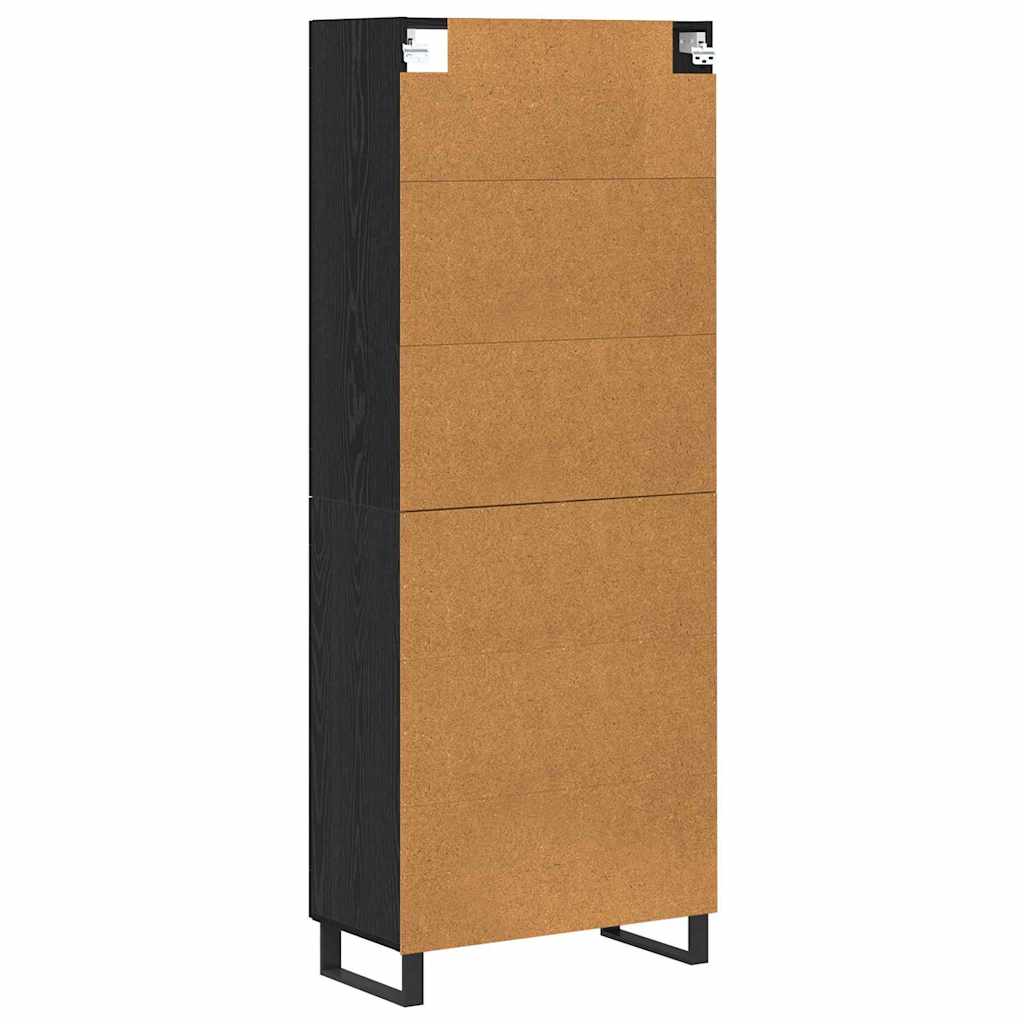Highboard 2 stk. Schwarz Eichen-Optik 69,5 x 34 x 180 cm