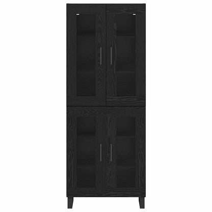Highboard 2 stk. Schwarz Eichen-Optik 69,5 x 34 x 180 cm