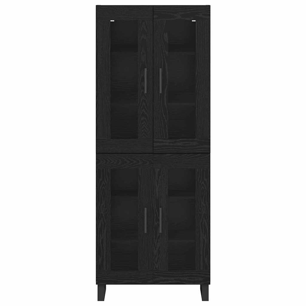 Highboard 2 stk. Schwarz Eichen-Optik 69,5 x 34 x 180 cm