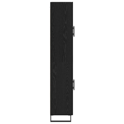 Highboard 2 stk. Schwarz Eichen-Optik 69,5 x 34 x 180 cm