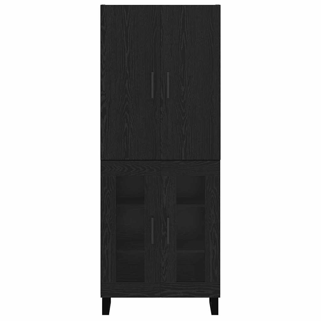 Highboard 2 stk. Schwarz Eichen-Optik 69,5 x 34 x 180 cm