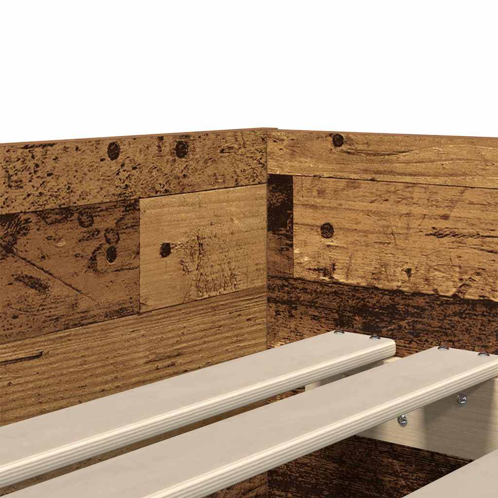 Bettrahmen Altholz 100 x 200 cm Massives Kiefernholz