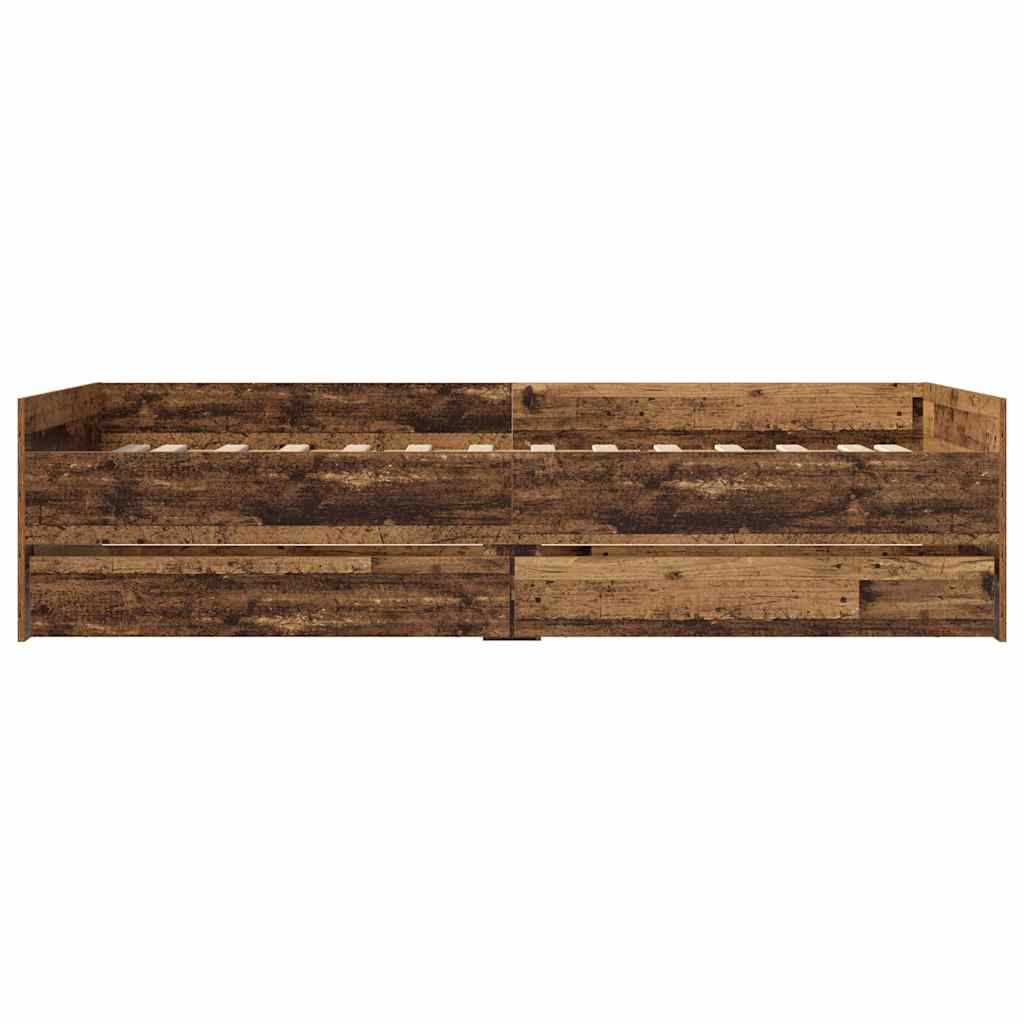 Bettrahmen Altholz 100 x 200 cm Massives Kiefernholz