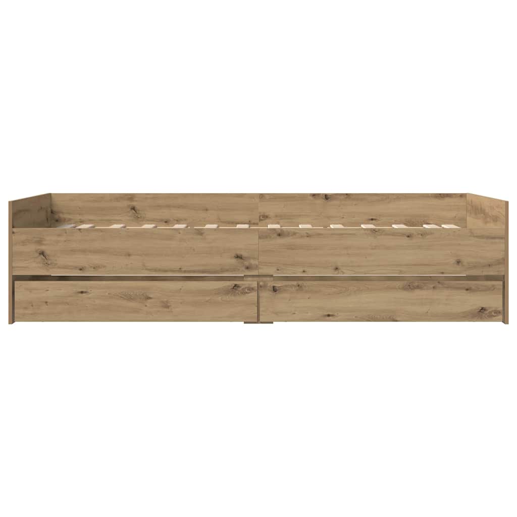 Bettrahmen Artisan-Eiche 100 x 200 cm Massives Kiefernholz