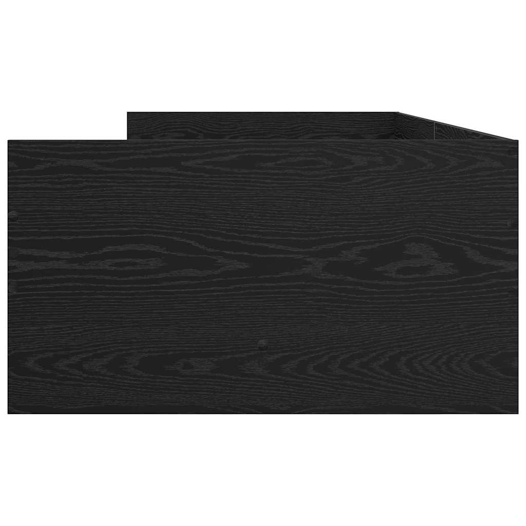 Bettrahmen mit Schubladen Schwarz Eichen-Optik 100 x 200 cm