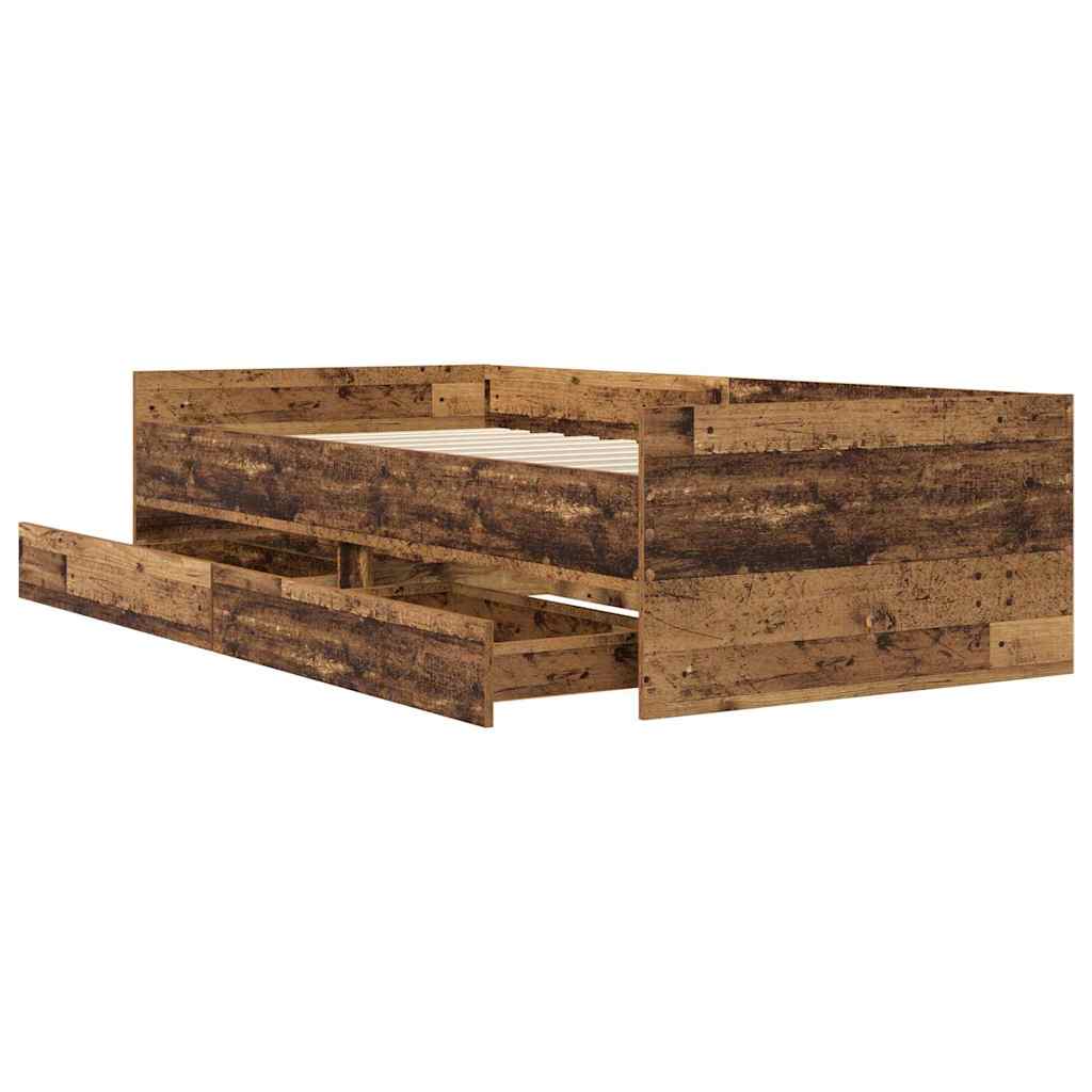 Bettrahmen Altholz 90 x 190 cm Massives Kiefernholz