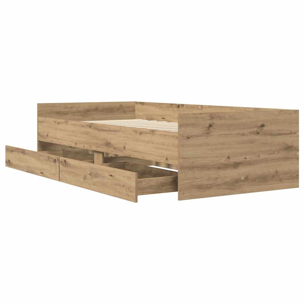 Bettrahmen Artisan-Eiche 90 x 190 cm Massives Kiefernholz