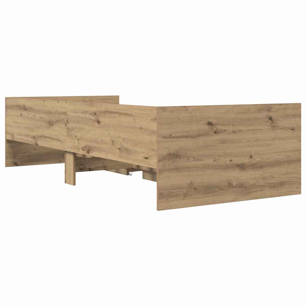 Bettrahmen Artisan-Eiche 90 x 190 cm Massives Kiefernholz