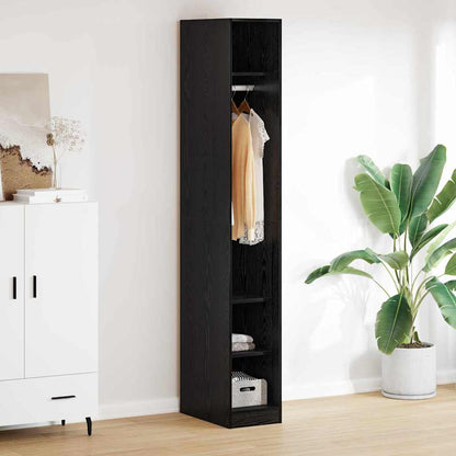 Kleiderschrank Schwarz Eichen-Optik 30 x 50 x 200 cm