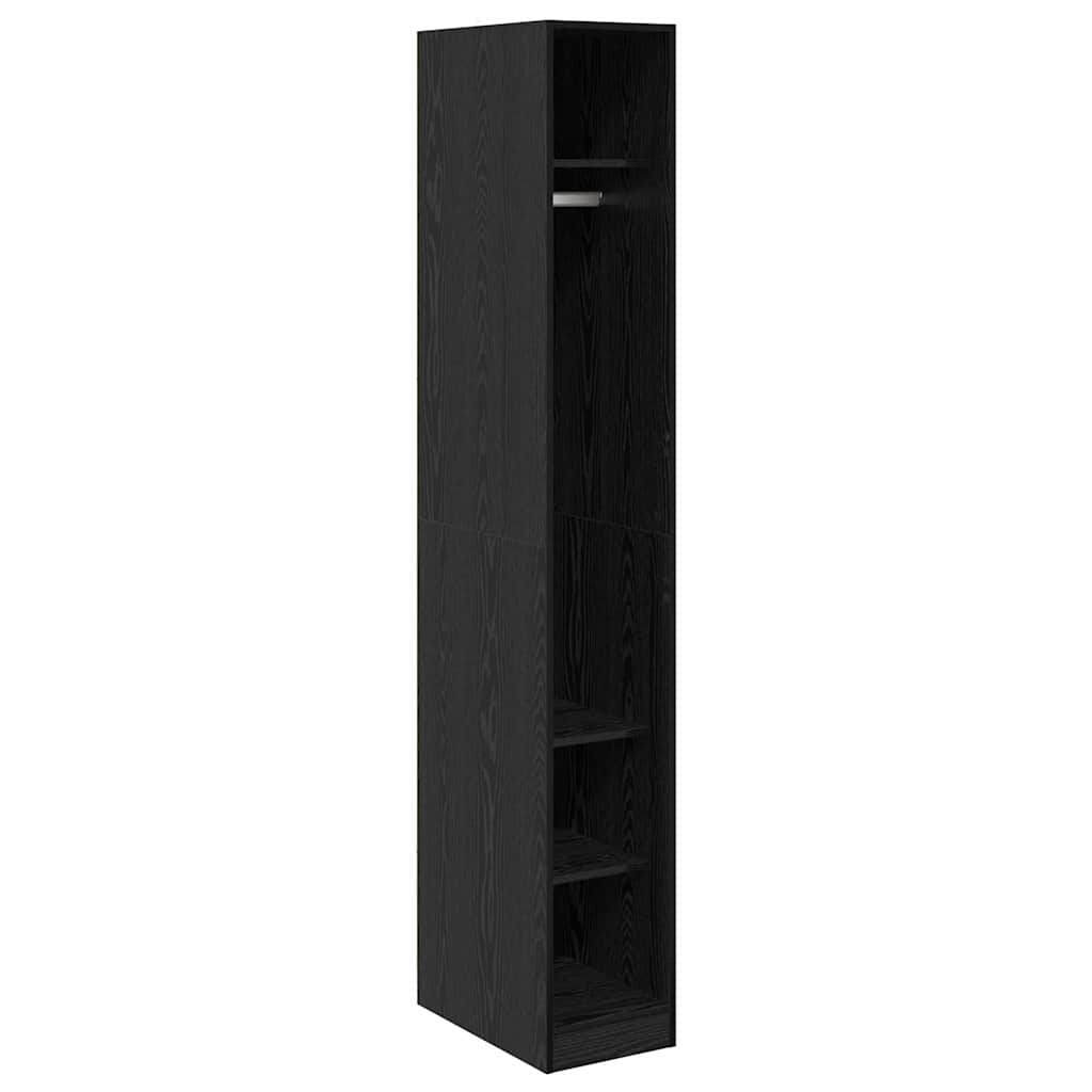 Kleiderschrank mit Regal Schwarz Eichen-Optik 50 x 30 x 200 cm