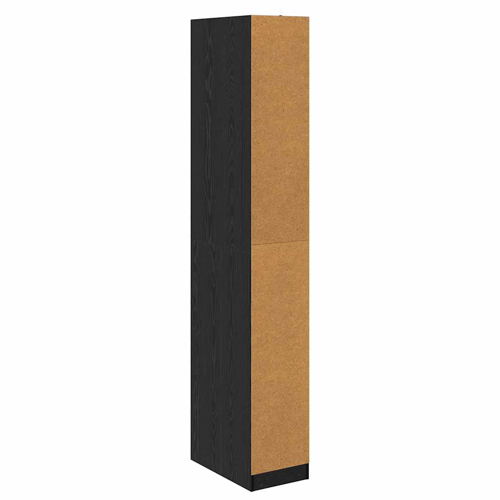 Kleiderschrank mit Regal Schwarz Eichen-Optik 50 x 30 x 200 cm