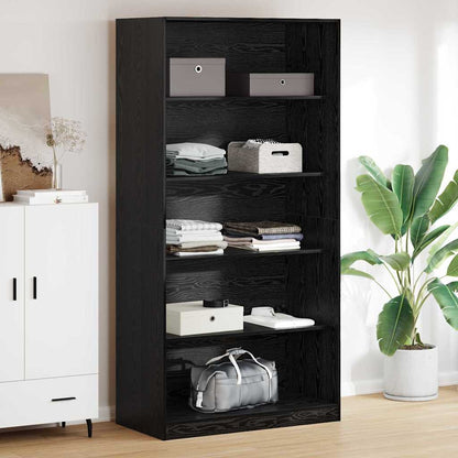 Kleiderschrank Schwarz Eichen-Optik 100 x 50 x 200 cm