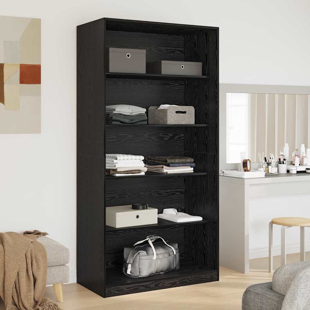 Kleiderschrank Schwarz Eichen-Optik 100 x 50 x 200 cm