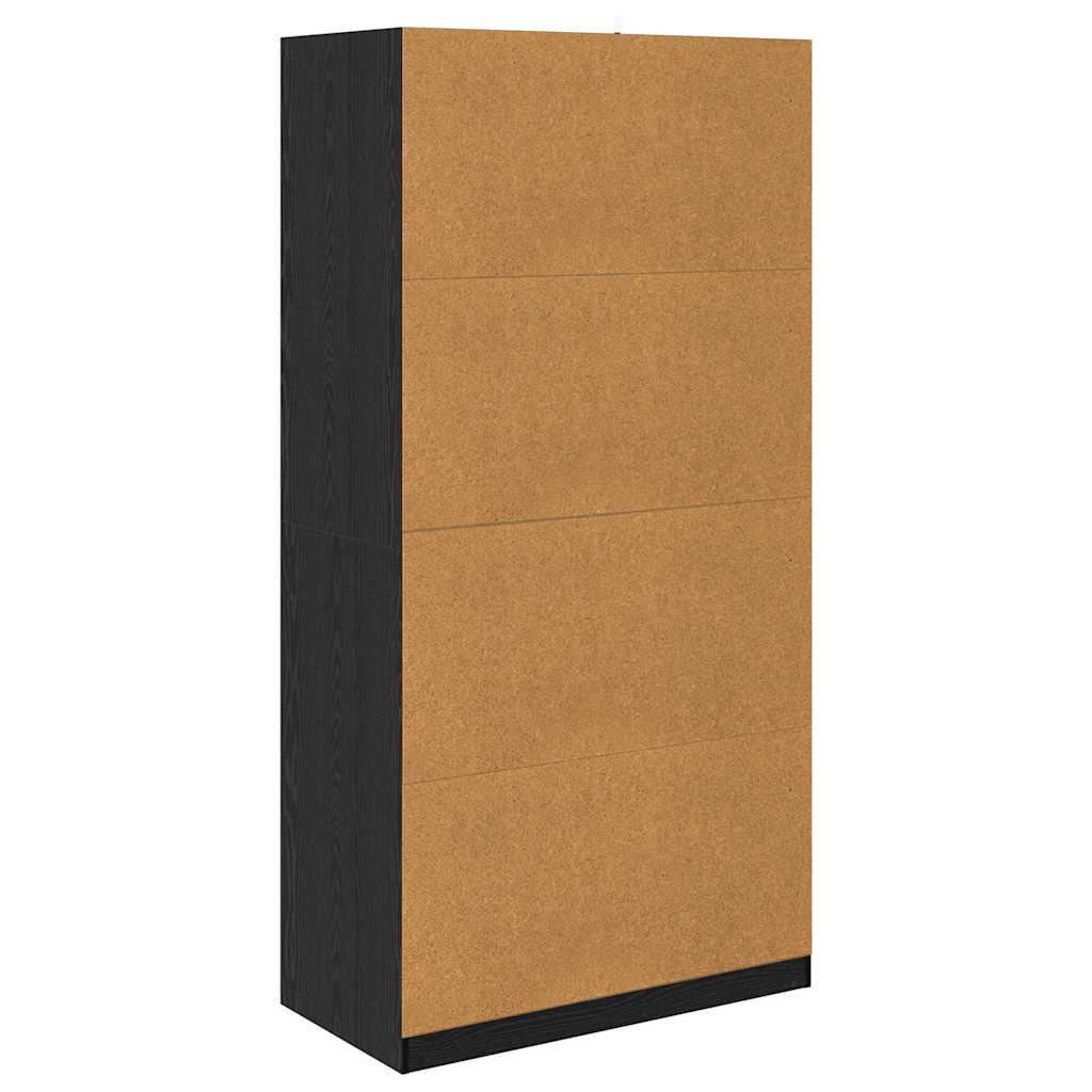 Kleiderschrank Schwarz Eichen-Optik 100 x 50 x 200 cm