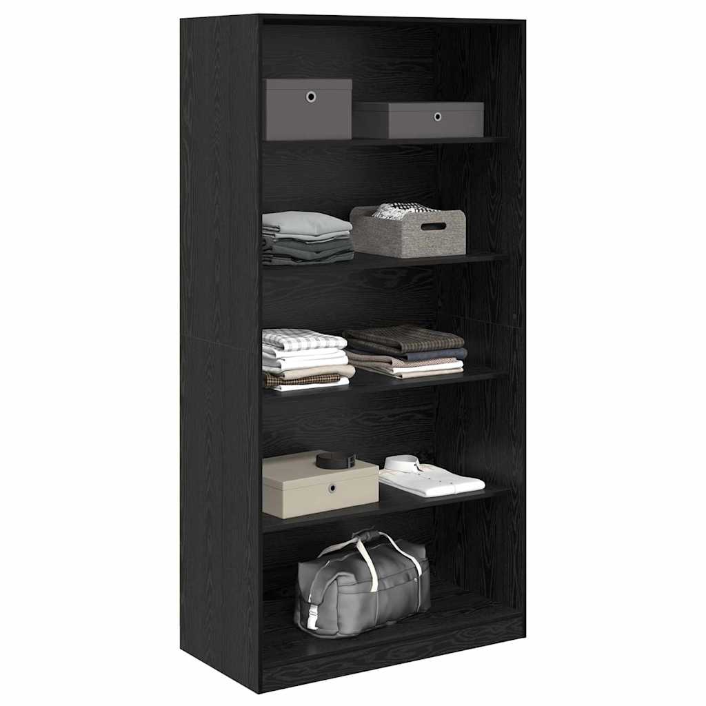 Kleiderschrank Schwarz Eichen-Optik 100 x 50 x 200 cm