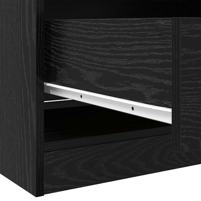 Kleiderschrank Schwarz Eichen-Optik 30 x 50 x 200 cm