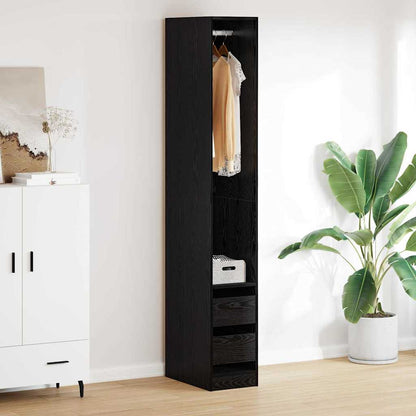 Kleiderschrank Schwarz Eichen-Optik 30 x 50 x 200 cm