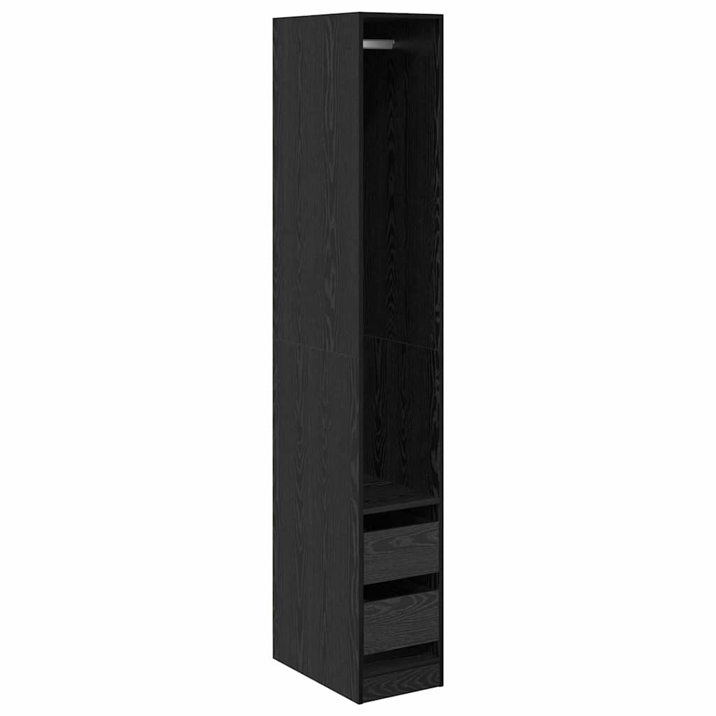 Kleiderschrank Schwarz Eichen-Optik 30 x 50 x 200 cm