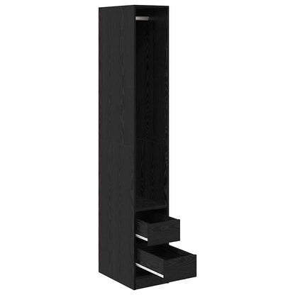 Kleiderschrank Schwarz Eichen-Optik 30 x 50 x 200 cm