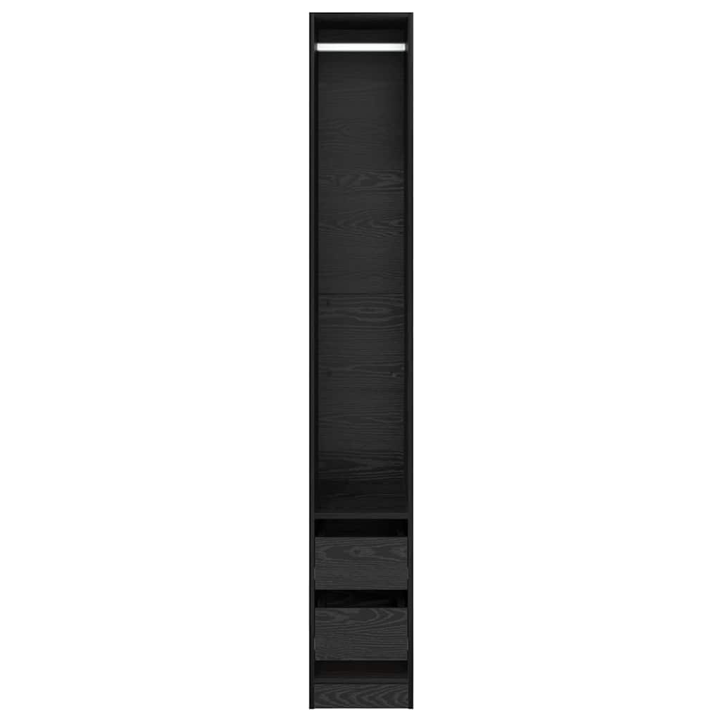 Kleiderschrank Schwarz Eichen-Optik 30 x 50 x 200 cm