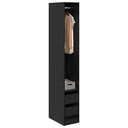 Kleiderschrank Schwarz Eichen-Optik 30 x 50 x 200 cm