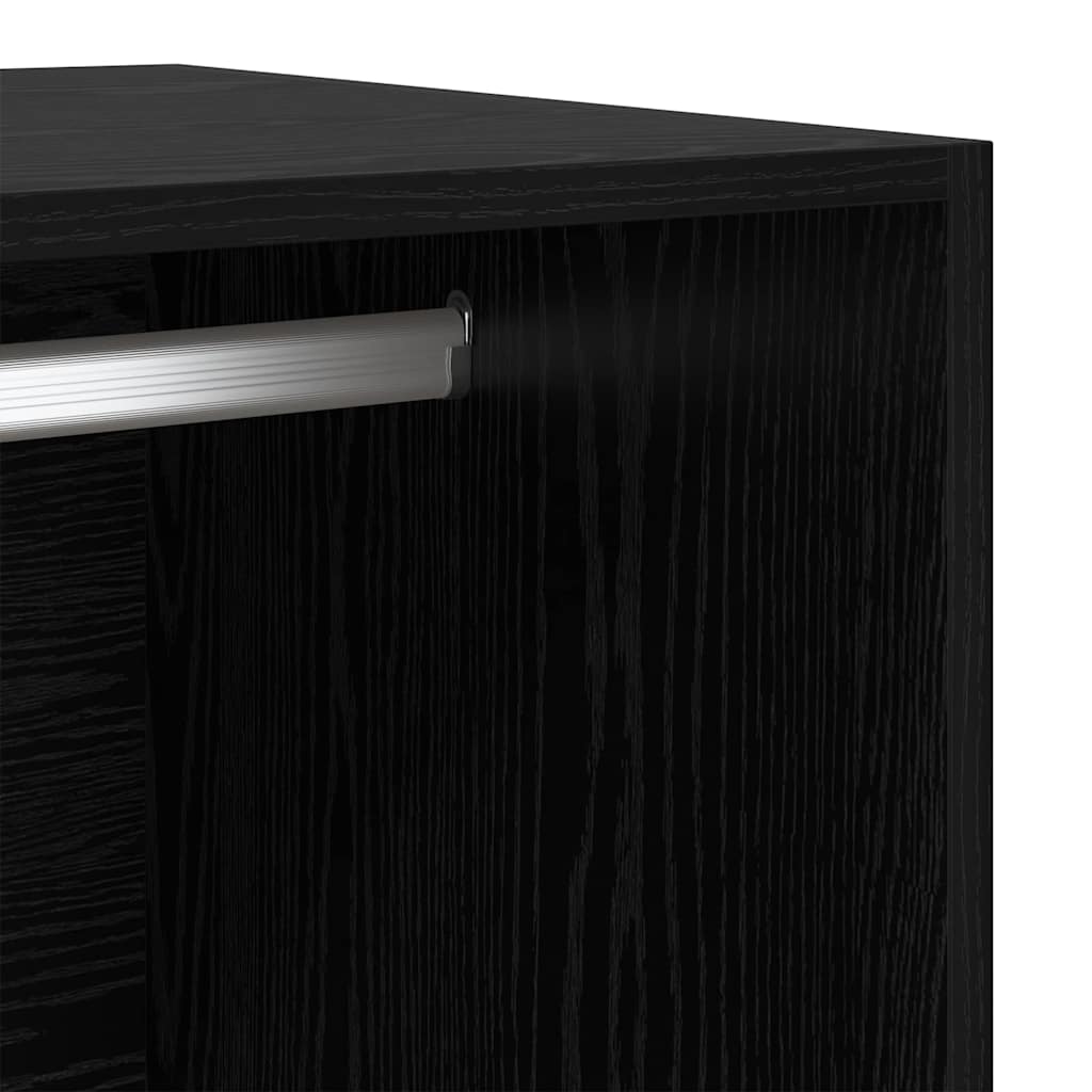 Kleiderschrank Schwarz Eichen-Optik 80 x 50 x 200 cm